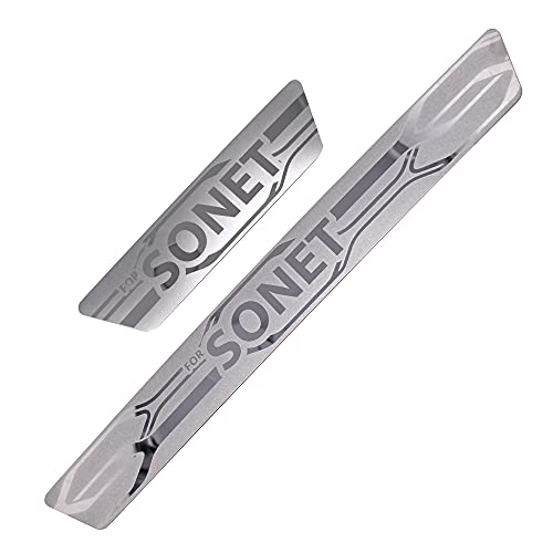 Galio GFX Car Door Sill Guard - Stainless Steel, Protects Painted Edges from Scuffs or Scratches Compatible with Sonet Set of 4Pcs (After-Market) Model - 2019 Onwards - Image 3