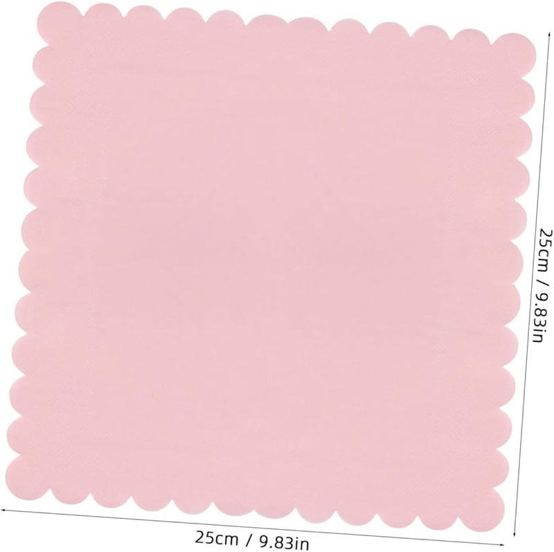 GANAZONO 150pcs Scalloped Pink Dinner Napkins Tear Resistant For Bachelorette Parties - Image 3