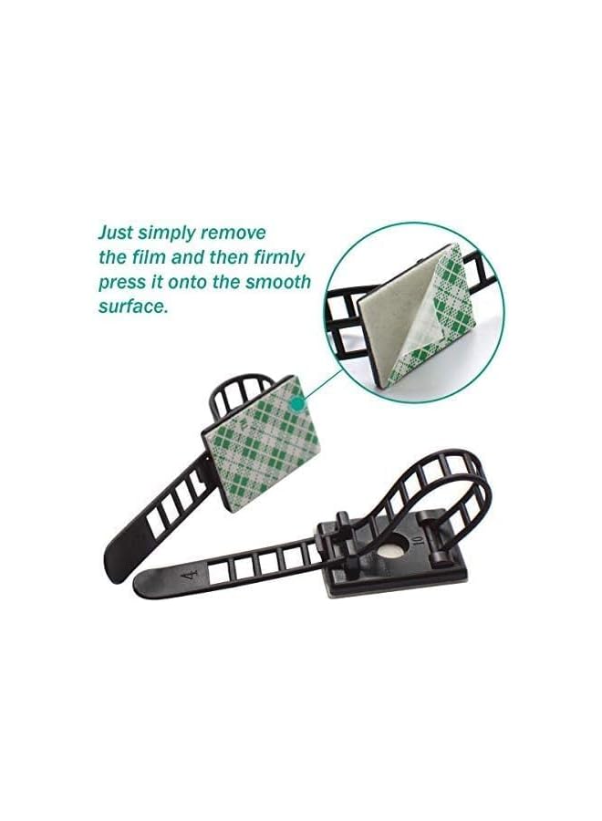 S-TOP 50Pcs Under Desk Cable Management, Wire Organizer, Cable Clips Adhesive for Appliances - Image 4
