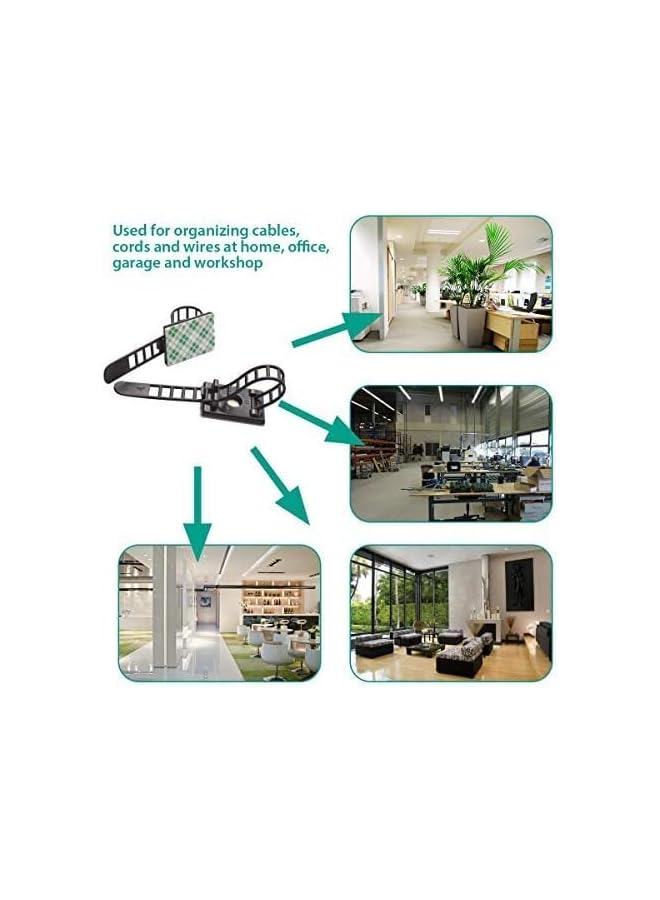 S-TOP 50Pcs Under Desk Cable Management, Wire Organizer, Cable Clips Adhesive for Appliances - Image 3