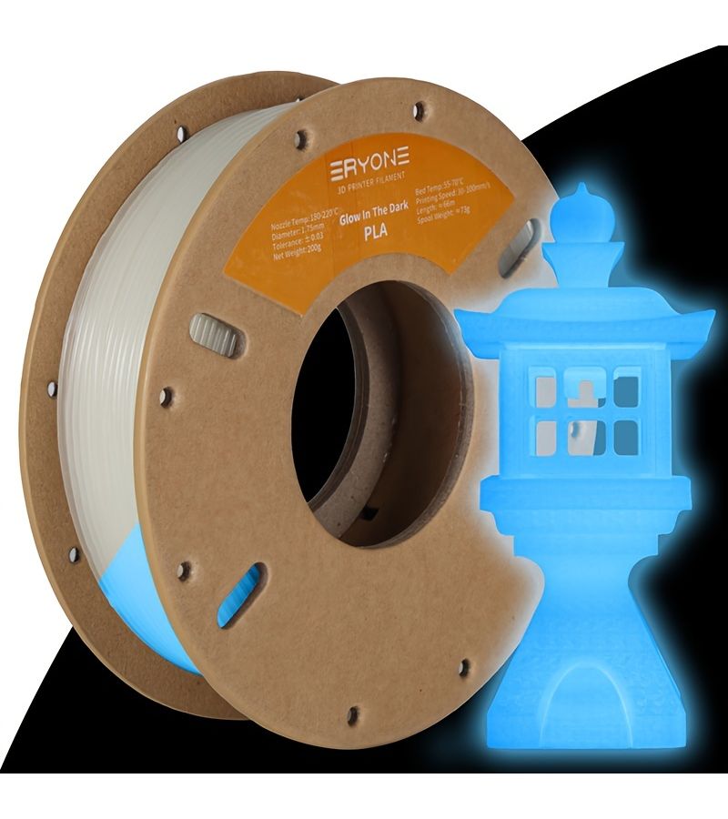 ERYONE Luminous Orange PLA Glow In The Dark 3D Printer Filament 1.75mm 200g Spool - Image 5