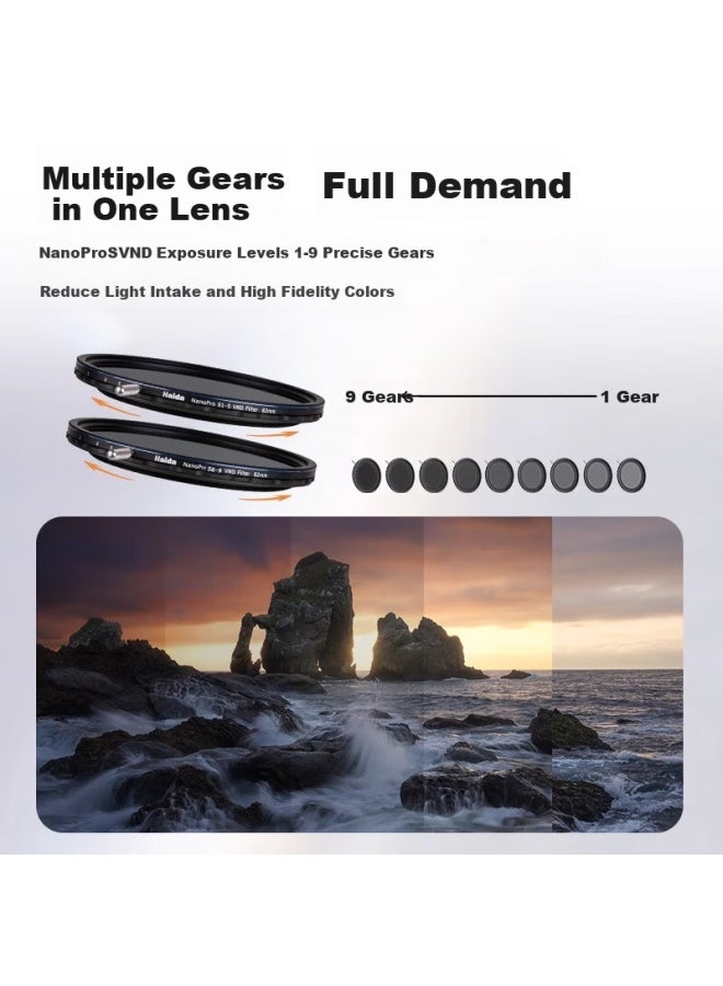 Haida Nanopro Series S1-5 Stop 77Mm Variable Nd Filter With True Color For Canon Nikon Sony Fuji And Other Camera Lenses - Image 1