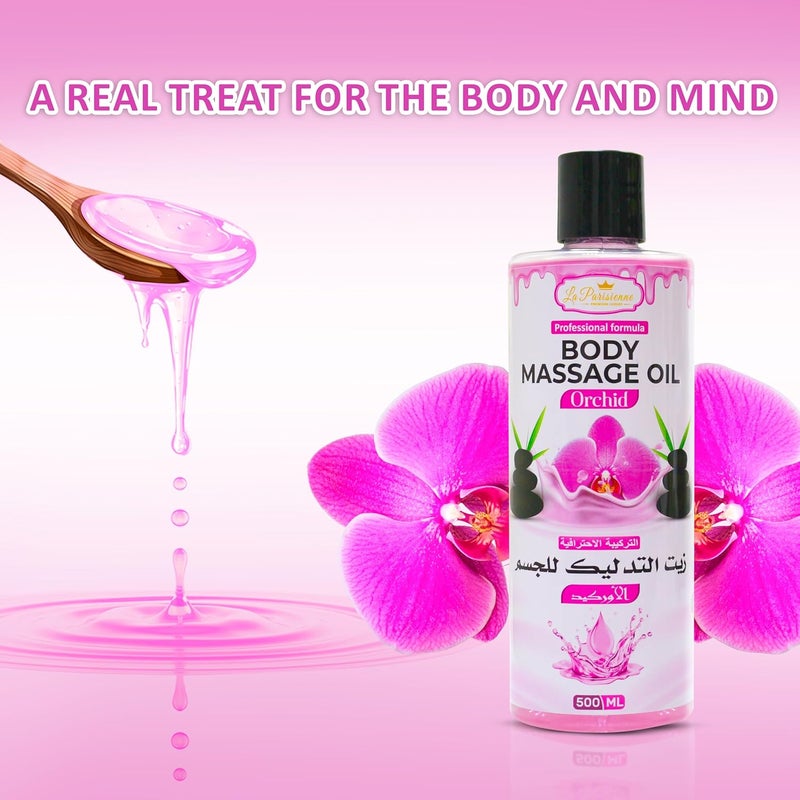 ECOLYTE+ La Parisienne Professional Body Massage Oil with Orchid - 500 ml - Image 4