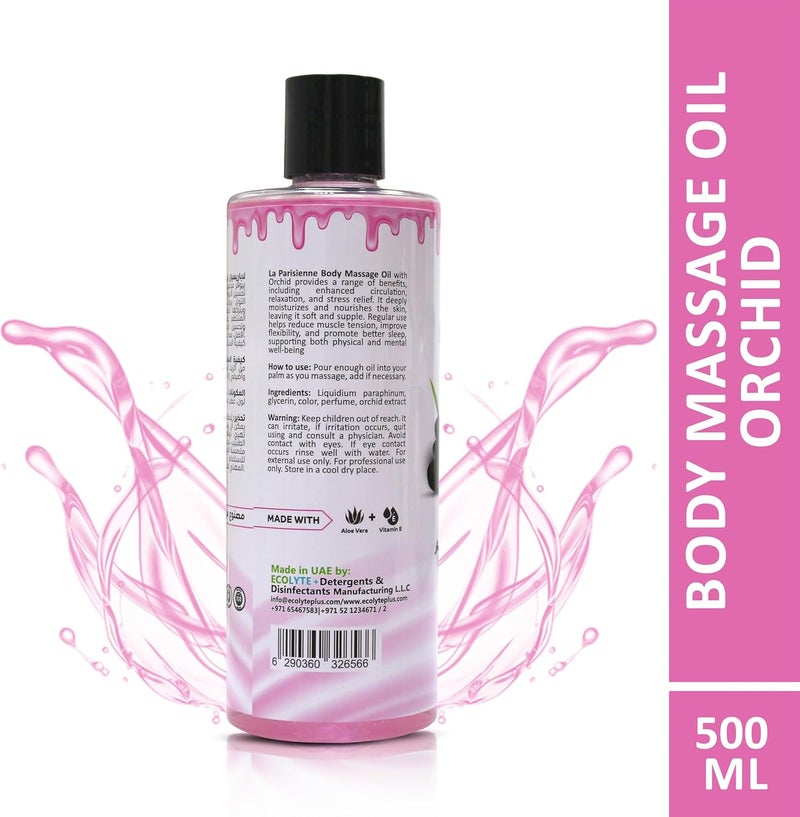 ECOLYTE+ La Parisienne Professional Body Massage Oil with Orchid - 500 ml - Image 2