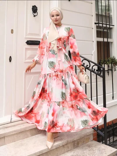 BIG DART BDART Buttoned Crew Neck Maxi Dress with Waistband