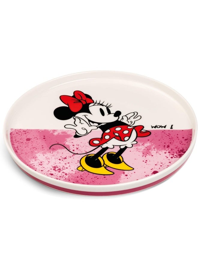 EGAN Mickey Mouse Side Plate – 20cm Round Dessert Plate in Yellow | New Bone China | Microwave & Dishwasher Safe | Dinnerware Collection (PINK) 