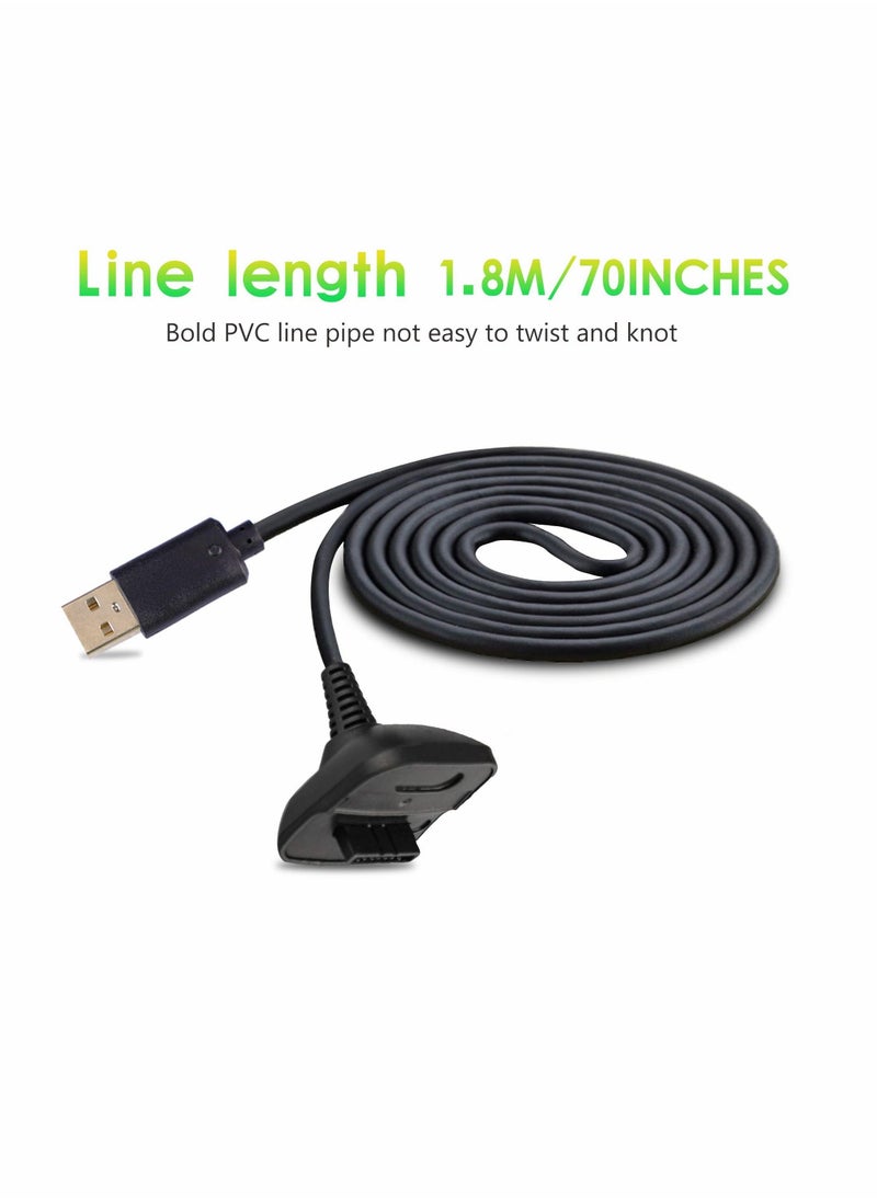 Wireless Charging 6Ft Charging Cable for Xbox 360 Wireless Controller USB Charging Cable Compatible Fit for Microsoft Xbox 360 Slim Wireless Game Controllers Wireless Handle Charging Cable (2Pack)