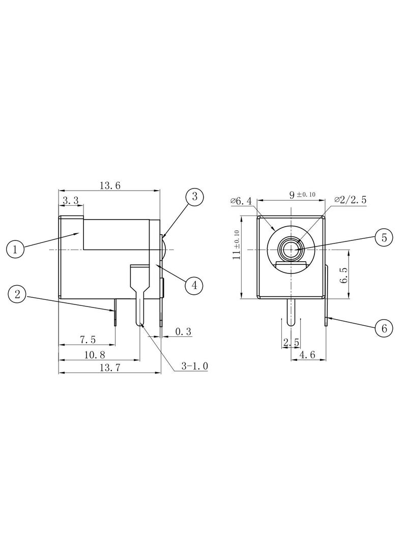 DIKAVS DIKAVS Breadboard-Friendly 2.1mm PCB Mounting Female DC Power Barrel Jack (Pack of 10)  - Image 5