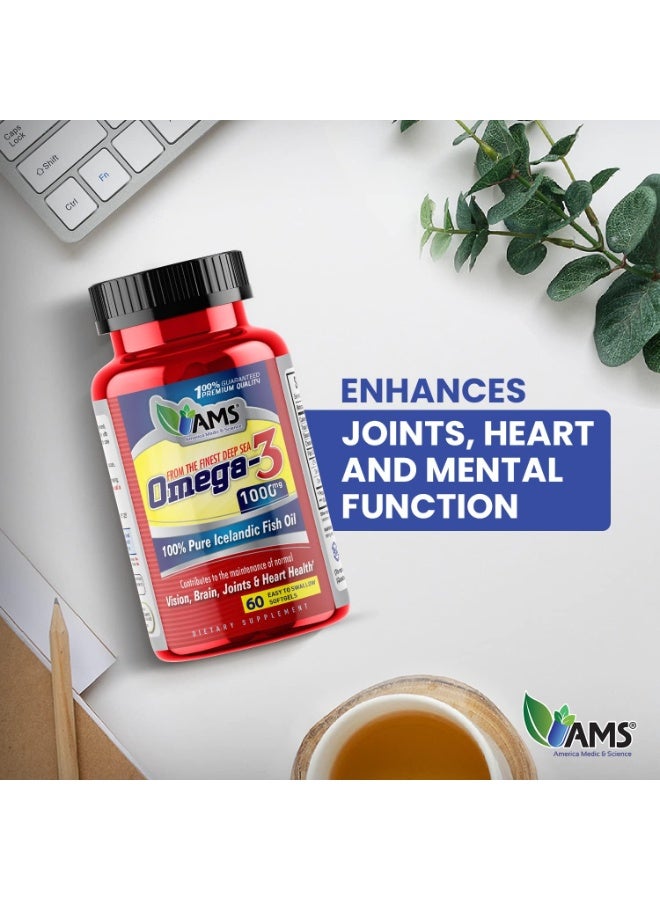 AMS Omega-3 1000mg 60 Soft Gels - Image 3