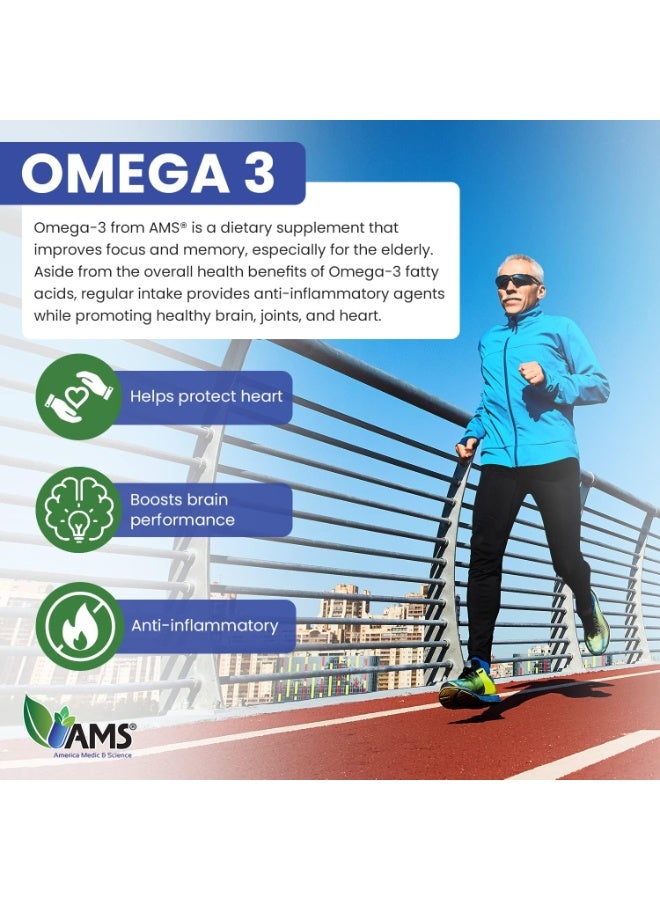 AMS Omega-3 1000mg 60 Soft Gels - Image 4