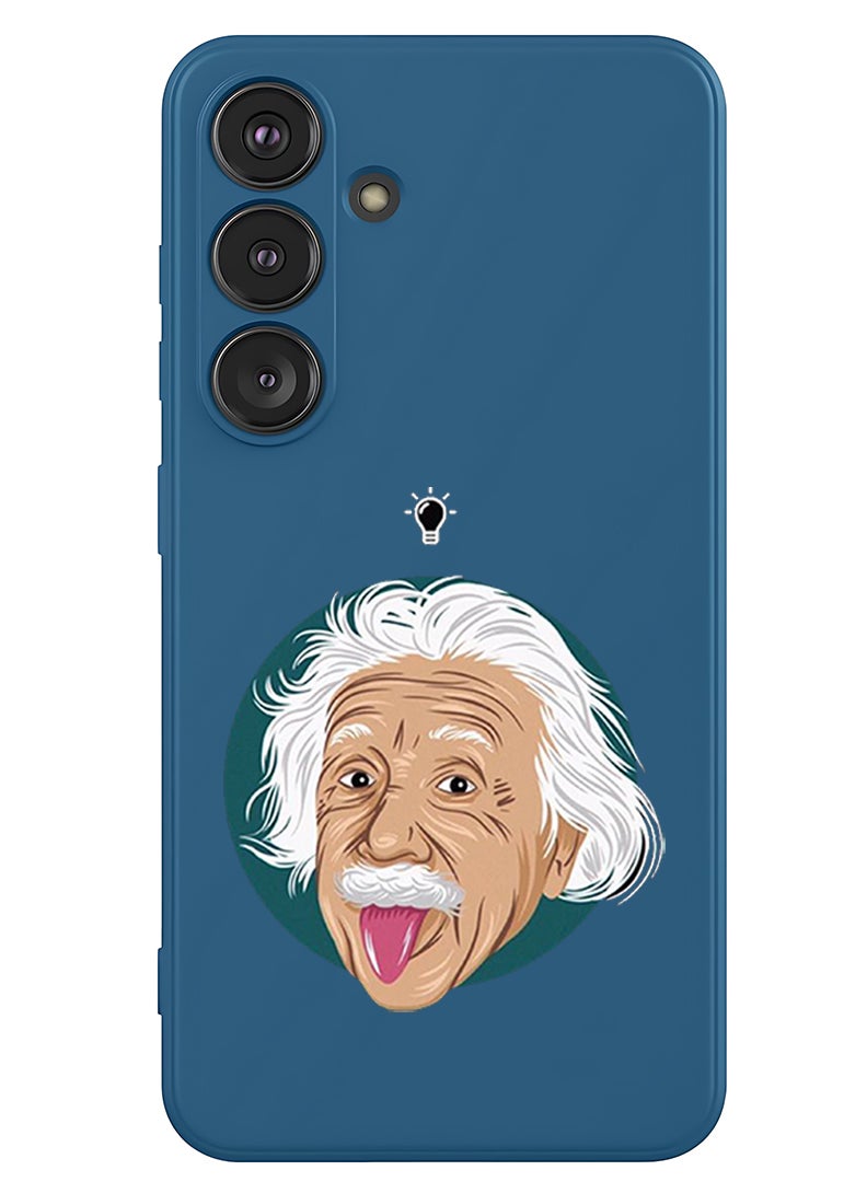 Theodor Protective Slim Fit Case Liquid Silicone Cover with Full Body Protection Anti-Scratch Shockproof Case For Samsung Galaxy S25 Plus (Blue) - Einstein idea - Image 1