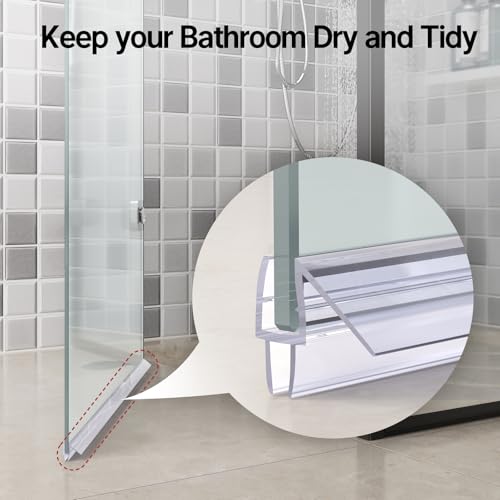 AmazerBath 3PCS Shower Door Bottom Seal for 1/4 Inch Glass - (15.75 Inches * 3), 3 Section Segmented Shower Installation Kit Frameless Glass Door Seal Strip - Image 5
