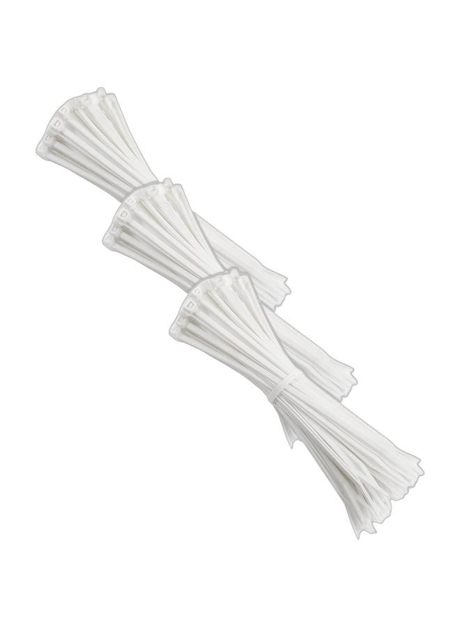 Cable Ties 200mm x 5mm - White Nylon Zip Tie Wrap - Self-Locking for Home, Office, Garden, Garage, and Workshop (Pack of 100) - Image 1