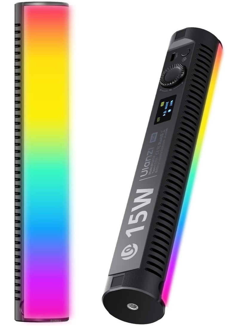 ULANZI B15RGB Magnetic RGB Light Wand - Handheld LED Video Light Stick with Diffuser, 3300mAh 1800-9000K 20 Effect Dimmable Camera Tube Light for Video Recording Studio Photography TikTok YouTube Vlog - Image 1