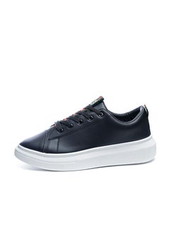 Basic Flat Sneaker Faux leather For Men Black