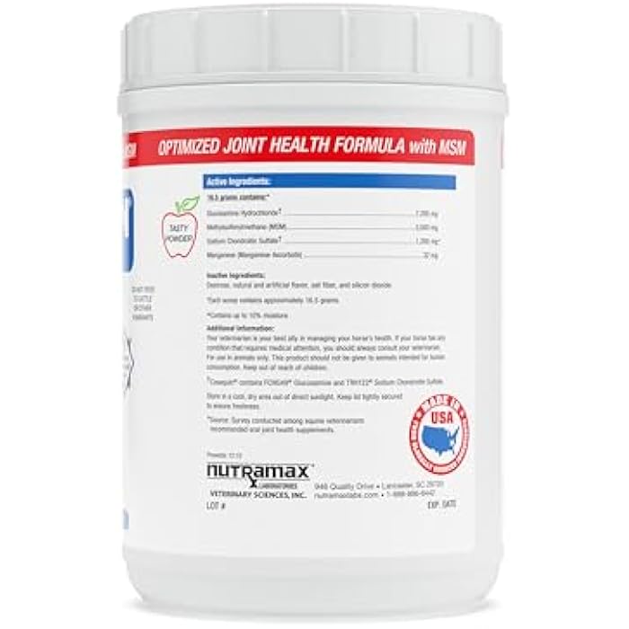 Nutramax Laboratories Optimized with MSM Joint Health Supplement for Horses - Powder with Glucosamine and Chondroitin, 1400 Grams - Image 2