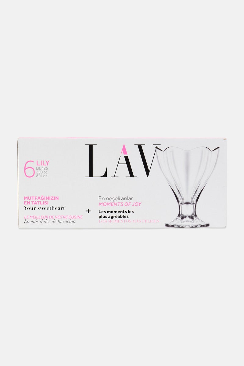 LAV Lily Glass Ice Cream Bowls 250ml, Transparent - Image 1
