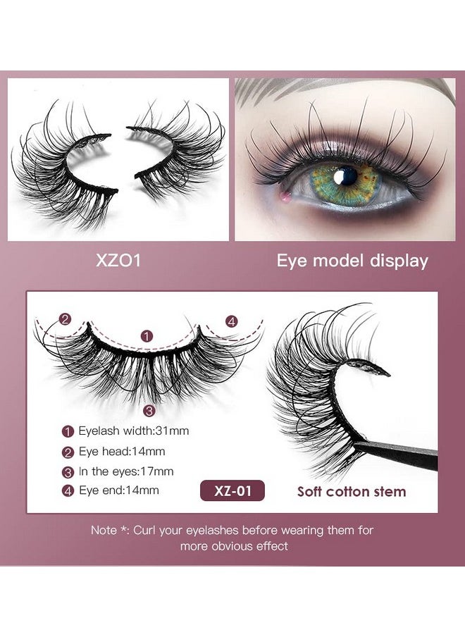 HBZGTLAD - New 10Pairs Mink Eyelashes 100% Handmade 3D Mink Lashes Full Strip Lashes Soft False Eyelashes Makeup Lashes (Xz07) - Image 1