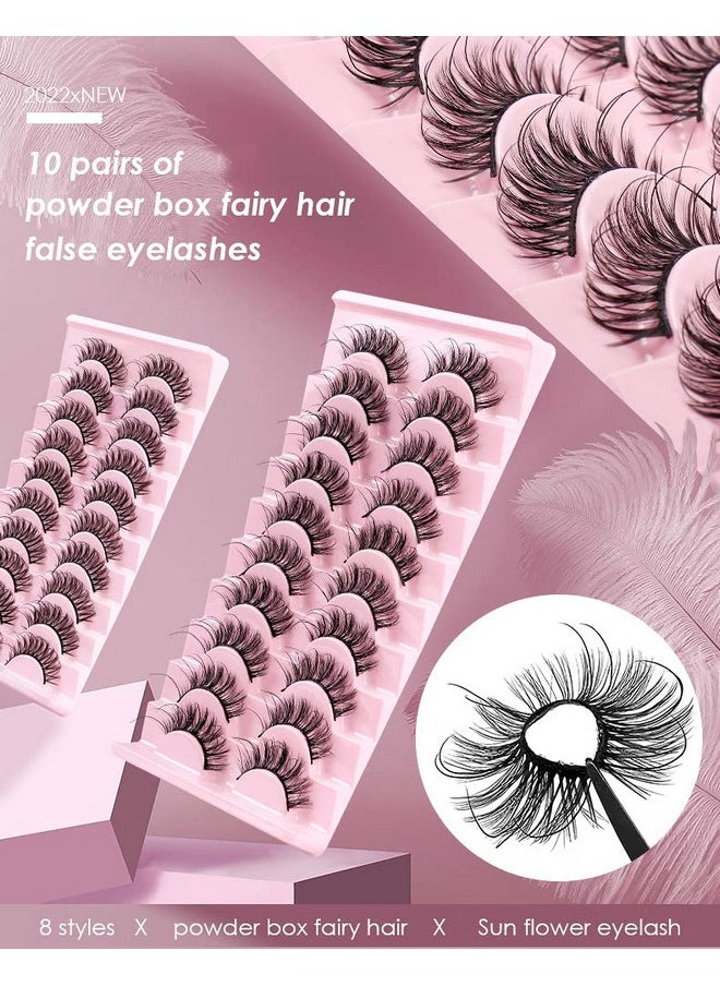 HBZGTLAD - New 10Pairs Mink Eyelashes 100% Handmade 3D Mink Lashes Full Strip Lashes Soft False Eyelashes Makeup Lashes (Xz07) - Image 1