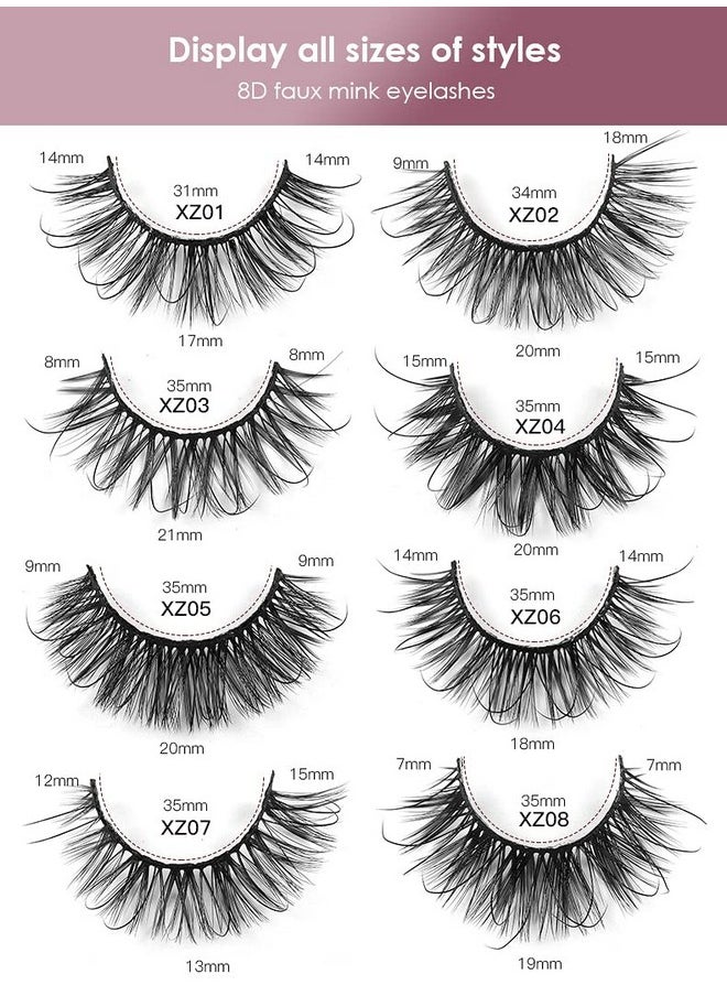 HBZGTLAD - New 10Pairs Mink Eyelashes 100% Handmade 3D Mink Lashes Full Strip Lashes Soft False Eyelashes Makeup Lashes (Xz07) - Image 1