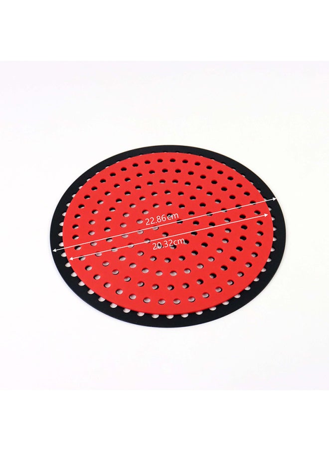 Generic - New Silicone Round Air Frying Pot Mat Multi-functional Household Anti-stick Silicone Mat Food Grade Steamer Pressure Pot Mat-Size:Round 8-inch, Red - Image 1