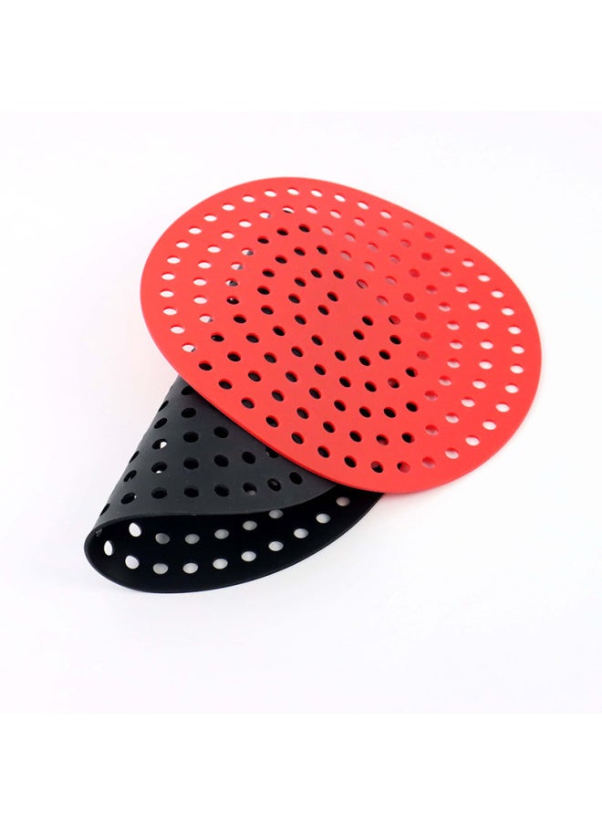 Generic - New Silicone Round Air Frying Pot Mat Multi-functional Household Anti-stick Silicone Mat Food Grade Steamer Pressure Pot Mat-Size:Round 8-inch, Red - Image 1
