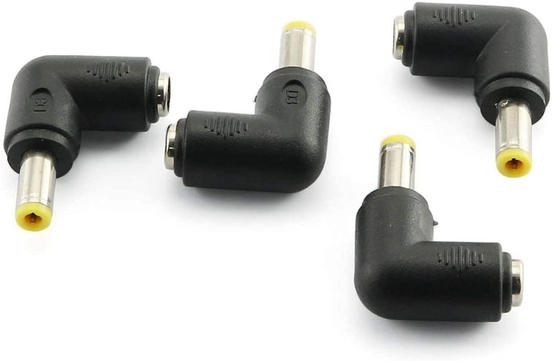 Longdex 4pcs 90 Degree 5.52.1 Mm Male Jack to 5.52.5MM Female Plug Right Angle L Shaped DC Power Connector Adapter for Laptop - Image 3