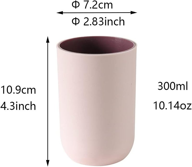 RabyLeo Cup 10.5oz, Unbreakable Reusable Drinking Cups Set of 2 Colors, Plastic Toothbrush Cup Tumbler 300ml, Dishwasher Safe (Light pink & Light pink) - Image 2