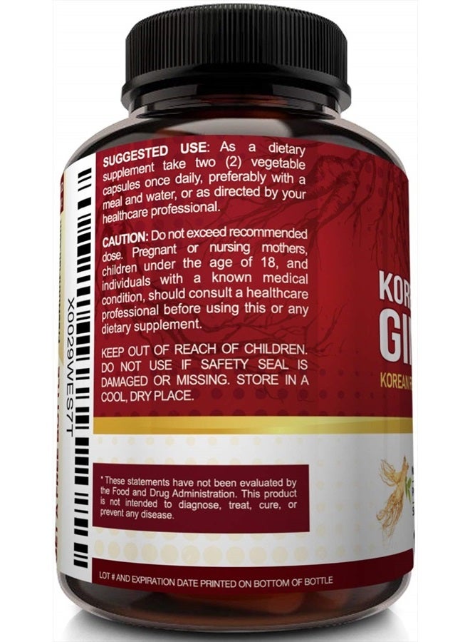 NutriFlair Korean Red Panax Ginseng Extract 1600mg, 120 Capsules - Image 5