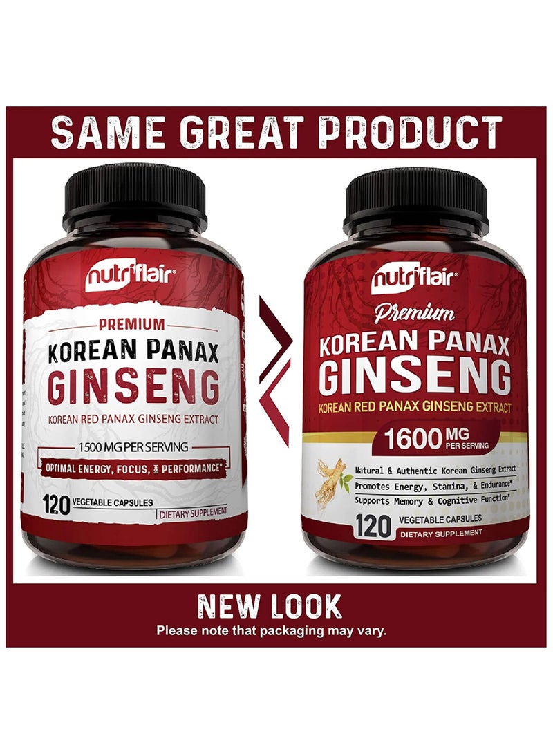 NutriFlair Korean Red Panax Ginseng Extract 1600mg, 120 Capsules - Image 3