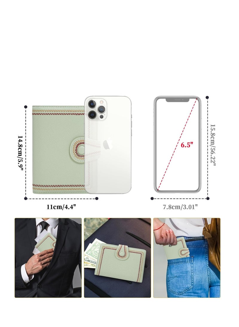 KASTWAVE Passport Holder, Leather Passport Card Slot, Passport Cover for Women Men, assport Case/Wallet, Travel Essential Cruise Must Have Passport Wallet Slim and Portable for Travel (Green)  - Image 3