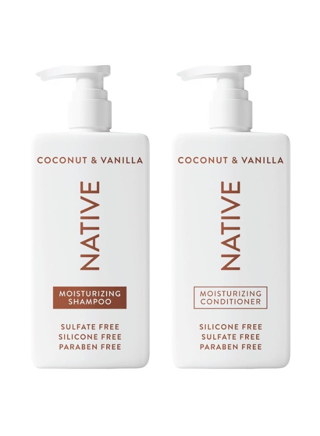 Native Coconut & Vanilla Shampoo and Conditioner Contain Naturally Derived Ingredients | All Hair Types, Color & Treated, Fine to Dry Damaged, Sulfate & Dye Free - 2-Pack - Image 1