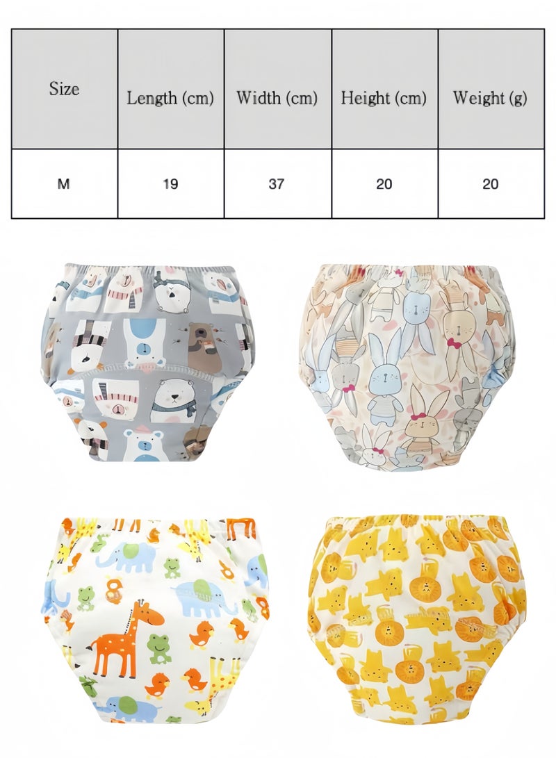 سروال تدريب على النونية للاطفال من 4 قطع، ملابس داخلية جيدة التهوية للتدريب على استخدام النونية، سراويل تدريب قطنية قابلة لاعادة الاستخدام للاطفال البنات والاولاد من سن0-3سنوات - Image 2