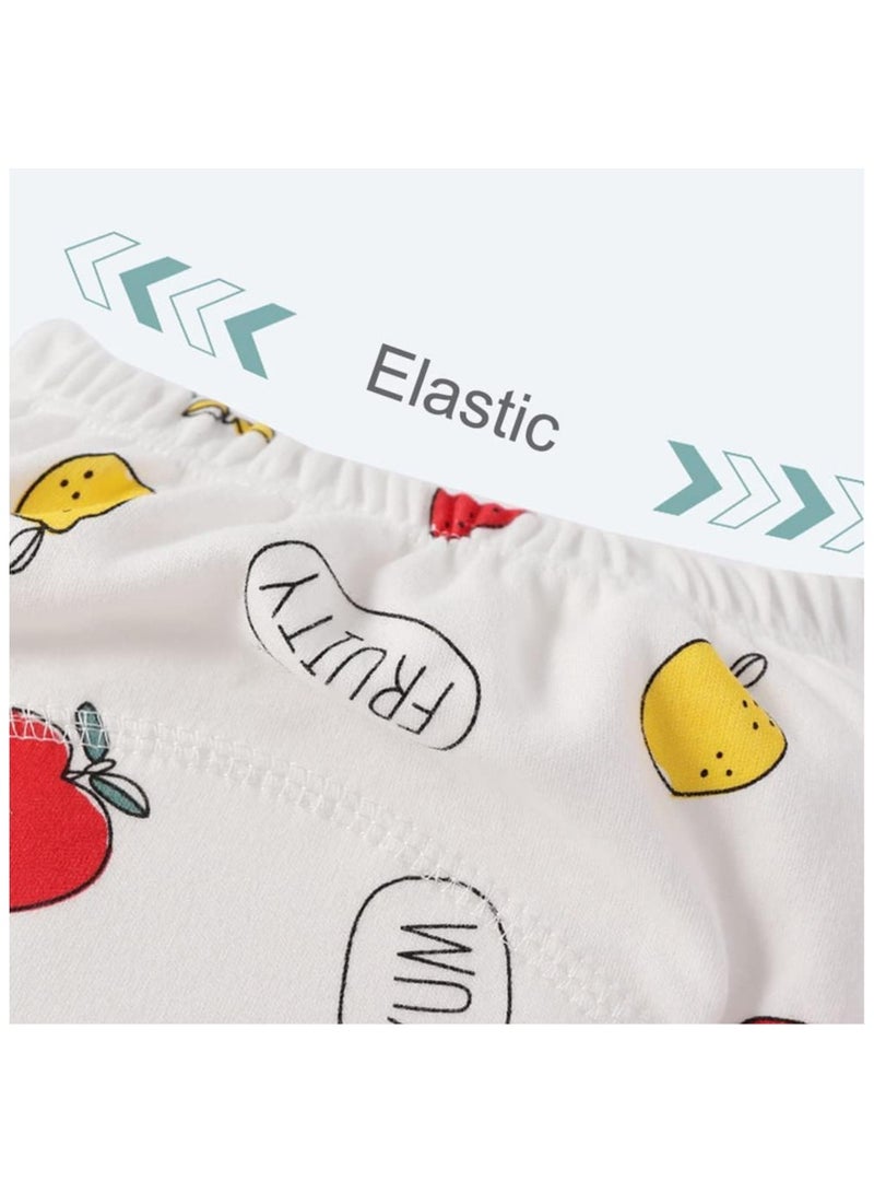 سروال تدريب على النونية للاطفال من 4 قطع، ملابس داخلية جيدة التهوية للتدريب على استخدام النونية، سراويل تدريب قطنية قابلة لاعادة الاستخدام للاطفال البنات والاولاد من سن0-3سنوات - Image 5