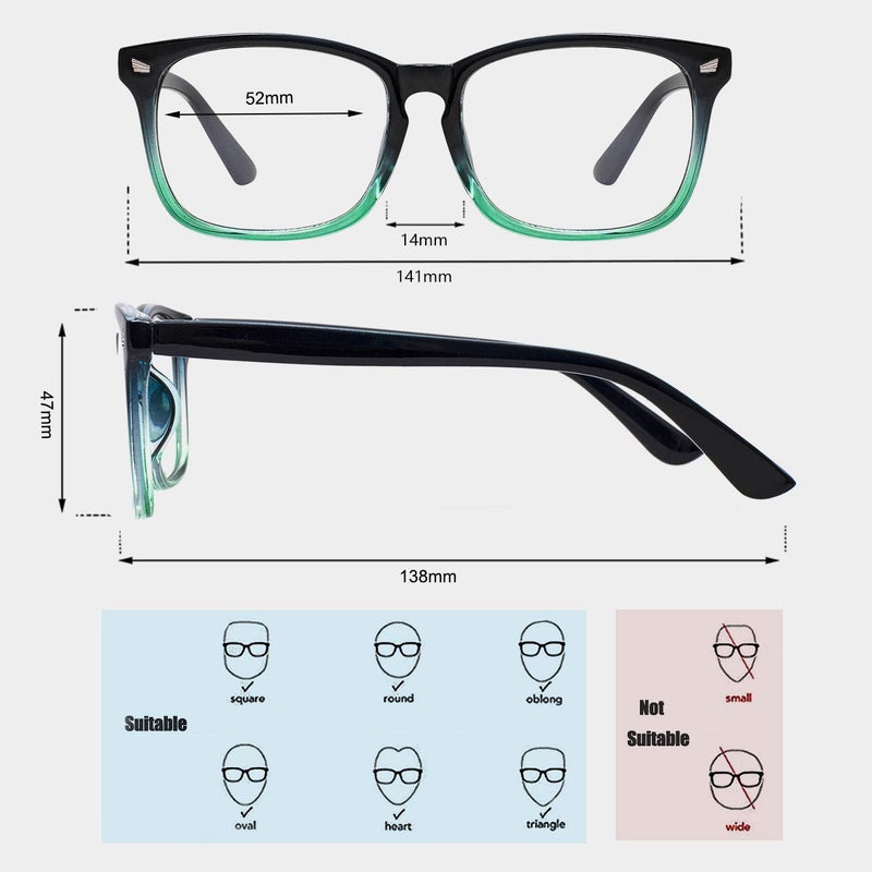 MAXJULI Blue Light Blocking Glasses,Computer Reading/Gaming/TV/Phones Glasses for Women Men(Blue Gradient Green) - Image 3