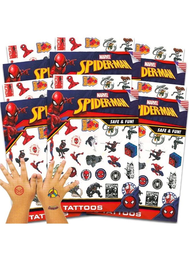 MARVEL مجموعة تاتو مؤقتة سبايدرمان كهدية لحفلات (150 تاتو سبايدرمان مؤقت)