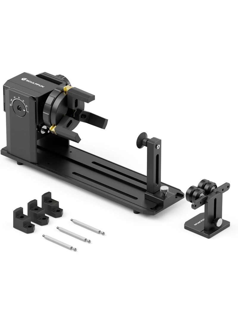 سكلبفون SCULPFUN RA Pro جهاز القبض الدوار لمطابع الليزر،وحدة دوارة ليزر متعددة الوظائف 3 في 1 بزاوية قابلة للتعديل ب 180 درجة،جهاز القبض الدوار المحوري Y لعمليات نكش الأجسام الأسطوانية،الكواب،الحلقات - Image 1