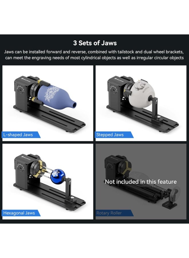 سكلبفون SCULPFUN RA Pro جهاز القبض الدوار لمطابع الليزر،وحدة دوارة ليزر متعددة الوظائف 3 في 1 بزاوية قابلة للتعديل ب 180 درجة،جهاز القبض الدوار المحوري Y لعمليات نكش الأجسام الأسطوانية،الكواب،الحلقات - Image 3