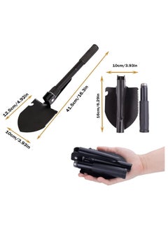Scrolls Multifunctional Folding Shovel, Camping Snow Shovel Car Digging Shovel with Compass Storage Bag for Survival, Camping, Trekking, Gardening, Car Emergency (41cm)  - Image 2