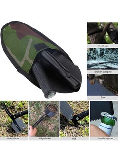Scrolls Multifunctional Folding Shovel, Camping Snow Shovel Car Digging Shovel with Compass Storage Bag for Survival, Camping, Trekking, Gardening, Car Emergency (41cm)  - Image 5