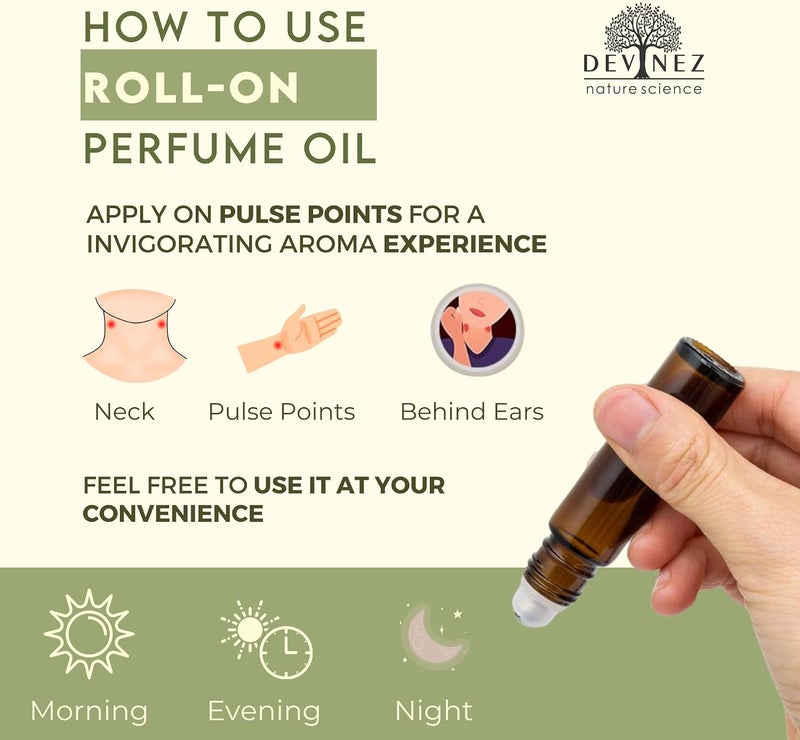 Devinez Perfume Oils Roll-On Combo of 5 (10ml Each) with Tobacco Vanilla, Citrus Breeze, Coffee Arabica, Floral Woods, Noir Spice Roll-Ons - Image 5