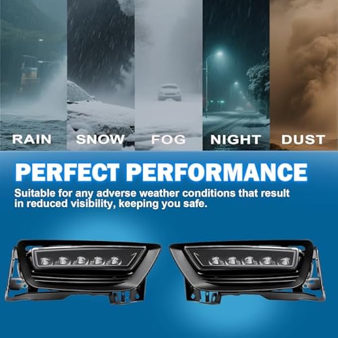 بوكسلايت مصابيح ضباب LED مناسبة لسيارة هوندا أكورد سيدان موديلات 2013 و2014 و2015 غير متوافقة مع نظام هايبرد مع تسخير التبديل وعدسة شفافة - Image 5