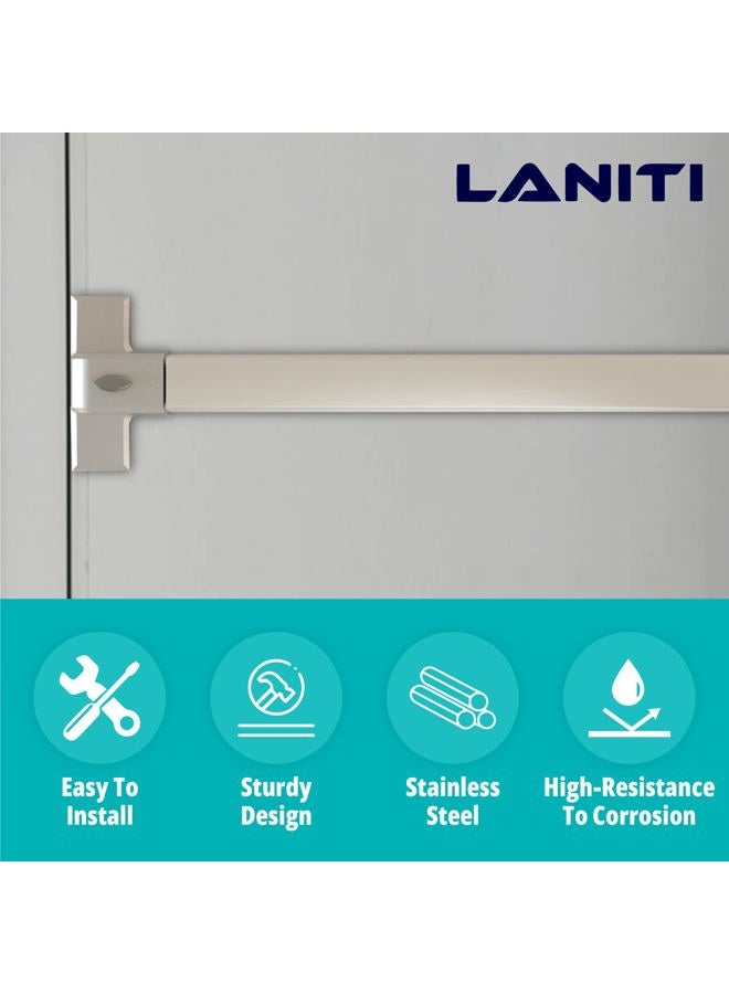 LANITI Premium Panic Bars for Exit Doors, Push to Exit, 31-Inch, Silver, Stainless Steel Handle, Ambidextrous, Easy to Install - Image 3
