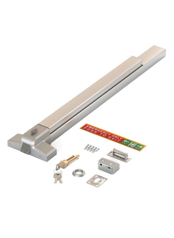 LANITI Premium Panic Bars for Exit Doors, Push to Exit, 31-Inch, Silver, Stainless Steel Handle, Ambidextrous, Easy to Install - Image 1