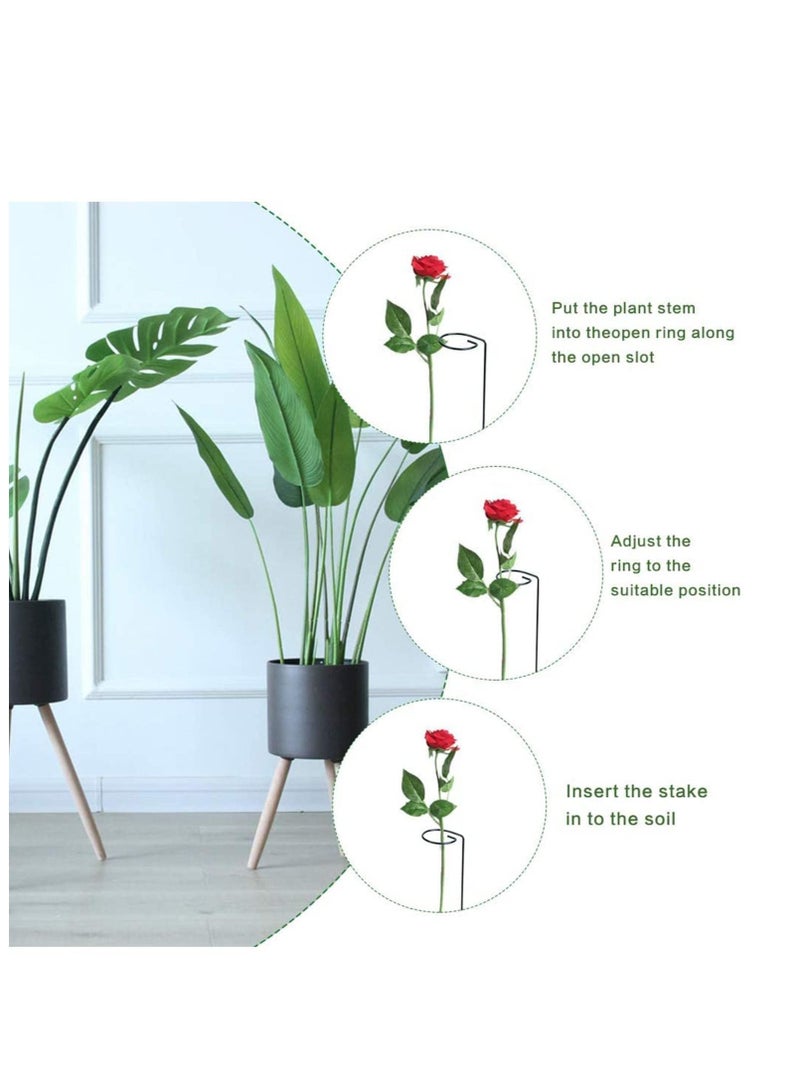 واي آند دي Plant Support Stakes, 12 Pcs Single Stem Stake with 40 Clips Garden Flowers Amaryllis Stakes Flower for Flowers, Orchid, Peony, Lily, Rose - Image 2