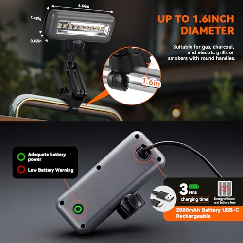 AuntyFey 360°Adjustable Grill Lights for Outdoor Grill Designed for Blackstone Weber Griddle, BBQ Grill Light at Night with 360° Adjustable, LED Grill Lights for Outdoor - Image 5