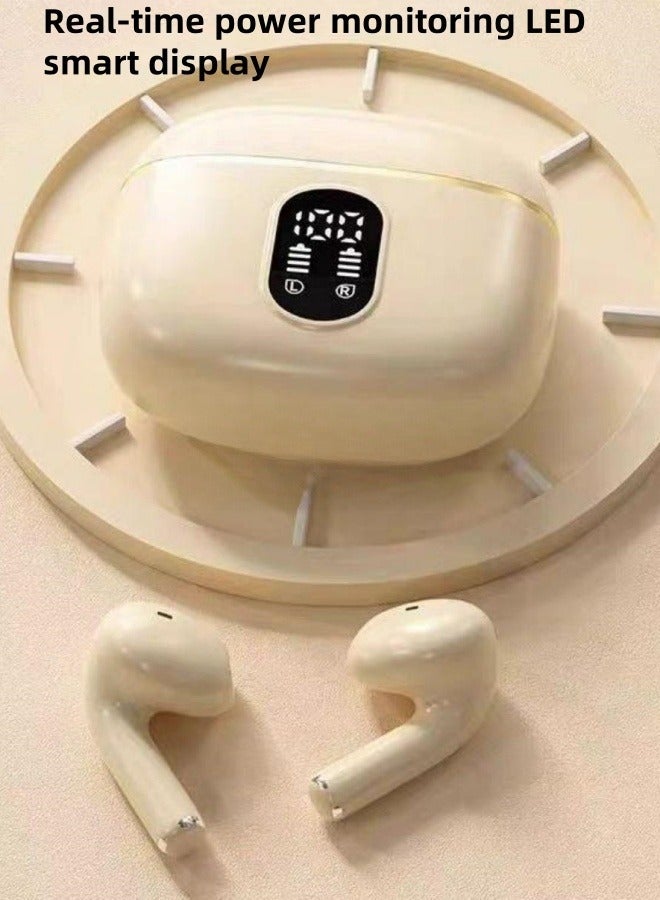 فليفيو سماعات أذن لاسلكية حقيقية، سماعات أذن بلوتوث 5.49 بوصة، 4 ميكروفونات، مكالمات واضحة، سماعات أذن بلوتوث، تحكم باللمس، وقت تشغيل 40، IPX6 مقاومة للماء TWS، سماعات أذن خفيفة الوزن - Image 2