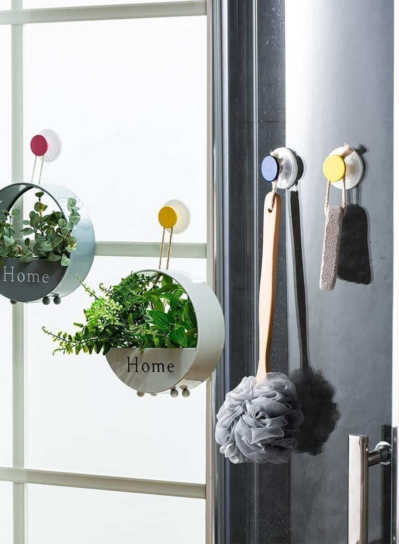 SYOSI Shower Suction Cup Hooks Heavy Duty Hanger Removable Small Cups with Towel Wreath Loofah Hook for Bathroom Wall Glass Door Window 6 Packs - Image 3