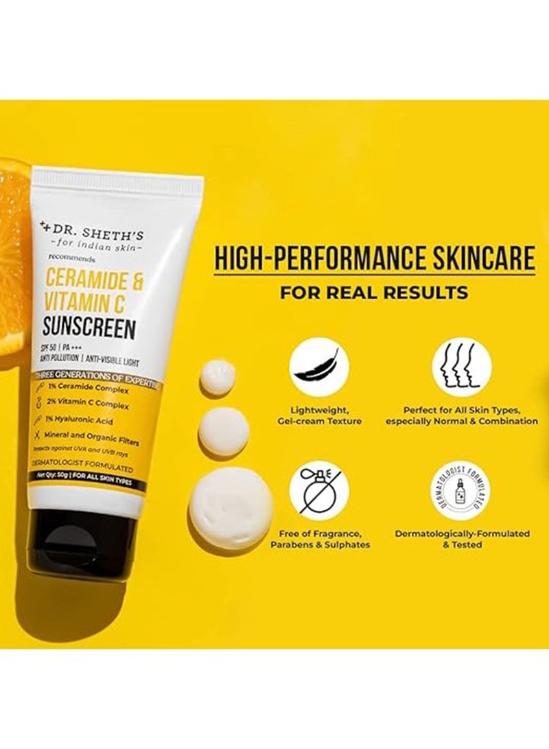 دكتور شيث كريم الوقاية من الشمس SPF 50 من دكتور شيث مع السيراميد وفيتامين سي 50 جرام - Image 5