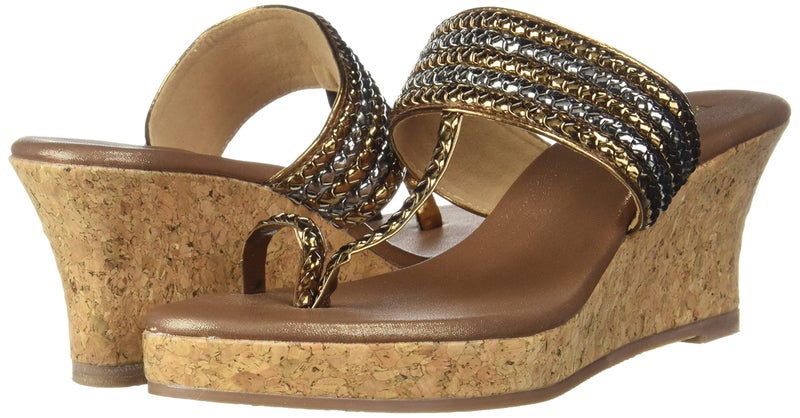 Mochi womens 34-9908 Antique Gold Slipper - 7 UK (40 EU) (34-9908) - Image 2